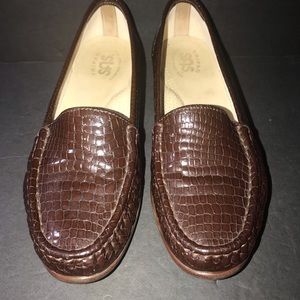 Texas SAS Simplify Tripad Comfort Loafers Shoes Brown Croc Womens Size 7 US